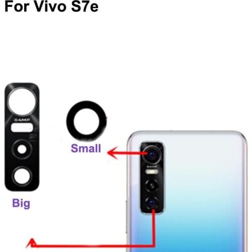High quality For Vivo S7E Big Back Rear Camera Glass Lens test good For Vivo S 7E Small glass lens Parts Replacement VivoS7E