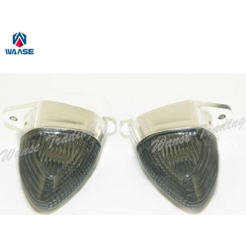 Waase Motorcycle Rear Turn Signals Blinker Indicator Lens Smoke For 2005-2006 KAWASAKI Ninja ZX 6R 6RR ZX6R ZX6RR ZX600 ZX636