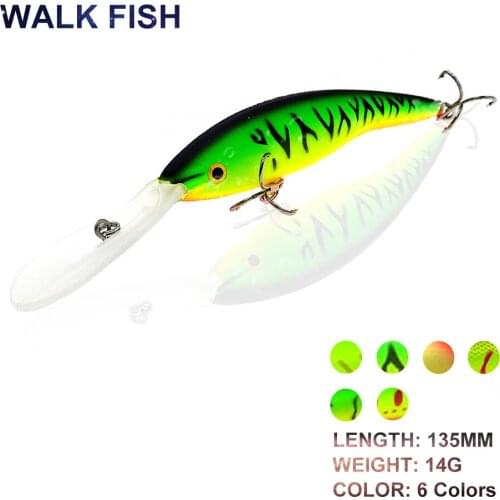WALK FISH 135mm/14g Minnow Fishing Lure Floating Fishing Baits Winter Wobblers Fishing Baits Hard Fishing Baits Fishing Tools