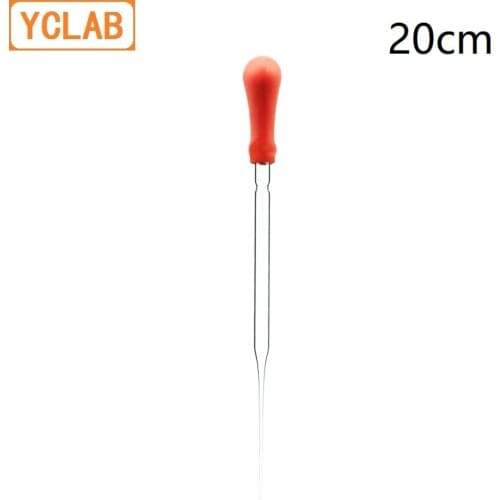 YCLAB 20cm Pasteurized Dropping Pipette Clear Glass Straight Tip with Red Latex Rubber Nipple Laboratory Chemistry Equipment