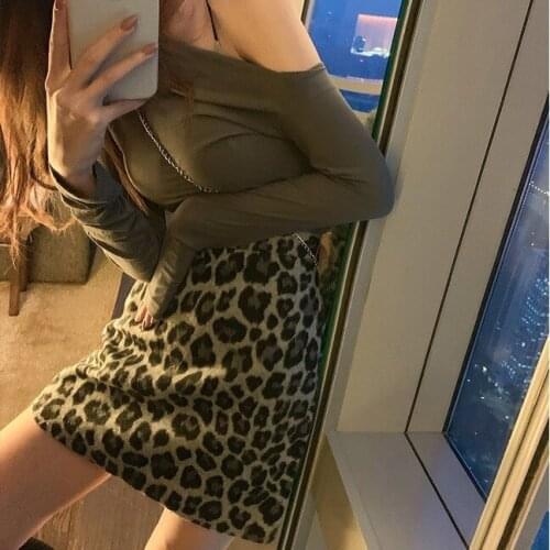 Women Leopard Children 2020 Spring Autumn Winter Sexy & Club Luxury High-Waist Was Thin Skirt Retro Fashion Skirt Mini Skirt