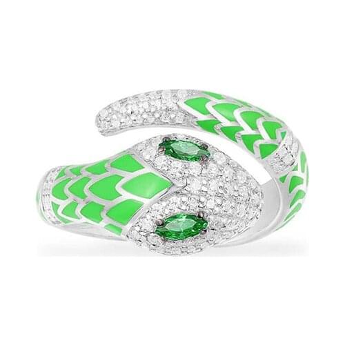 Fashion new 925 sterling silver fluorescent green stone inlaid high-grade men and women ring, gift, free shipping