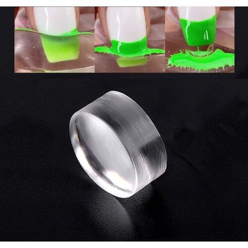 1pcs transparent Silicone stamper Nail Art Stamping Head For french nail tips 2.8cm Clear jelly nail stamper Replacement