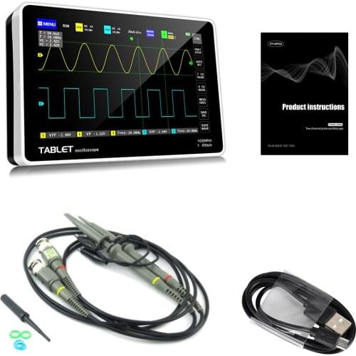 1013D 2 Channels 100MHz*2 Band Width 1GSa/s Sampling Rate Oscilloscope with 7 Inch Color TFT High Definition LCD Touching Screen