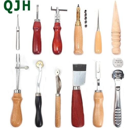13PCS/set Professional Leather Craft Tool Kit Sewing Splicing Punching Tool Edge Repair Slotting Accessories DIY Leather Tool