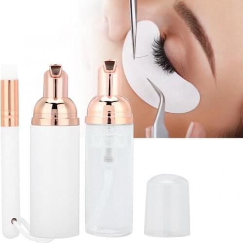 60ml Empty Bottles Eyelash Grafting Foaming Cleanser Brush Eye lashes Extension Makeup Remover Soft Powerful Eyelashes Cleanser