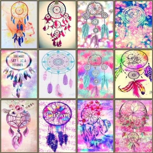 Full Round Drill 5D DIY Diamond Painting "Indian Dream catcher feather" 3D Embroidery Cross Stitch Diamond Art Mosaic Decor