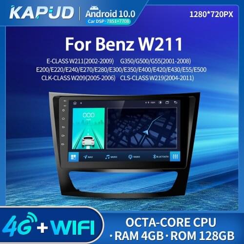 Kapud Android 10.0 9" 4G LTE For Mercedes Benz E Class W211 C219 Car Stereo Multimedia Player Audio Radio GPS Navigation