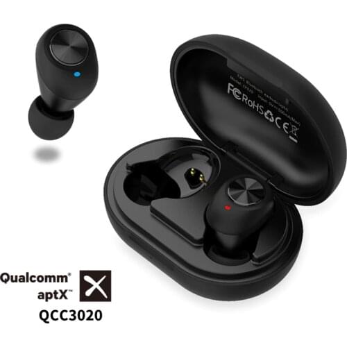 AYINO EP820 TWS Bluetooth 5.0 Earphones APTX Wireless Earbuds with QualcommChip CVC 8.0 25H Playtime Volume Control