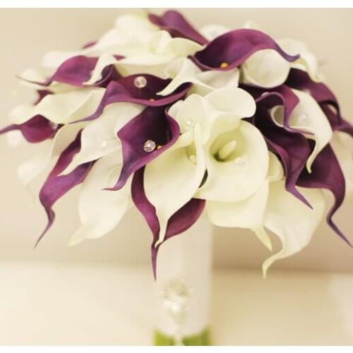 Sherry Calla brooch bouquet white Bride Bridal Wedding Bouquet Bridesmaid Artificial flower Customizable bouquets