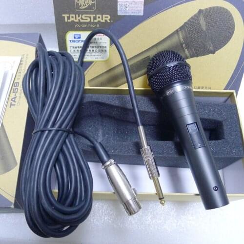 Takstar TA-59 On-stage Dynamic Microphone metal construction built-in noise filter use for Vocal/karaoke/live performance/KTV