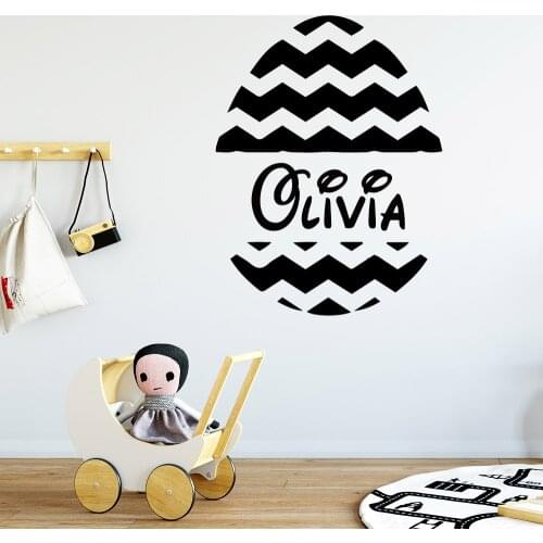 Diy Easter Eggs Custom Name Waterproof Wall Stickers Home Decor For Babys Rooms Wall Art MURAL Drop Shipping