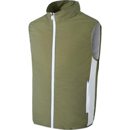 Breathable Sun Protection Men Jackets Summer Air-conditioning Vest Smart Fan Waistcoat USB Interface Charging Cooling Clothing