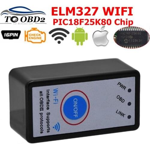 ELM327 MINI WIFI V1.5 Power Switch with PIC18F25K80 Chip for Black color & High Speed ARM Chip FOR White color Diagnostic Tool