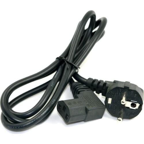 Europe EU plug Flat Nema 5-15P to IEC C13 Left Angled Power Cord for LCD LED Wall Mount TV 5ft 1.5m