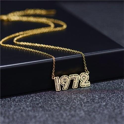 Personalized Design Custom Stainless Steel Digital Zircon Necklace Pendant For Womens Fashion Jewelry Anniversary Gift