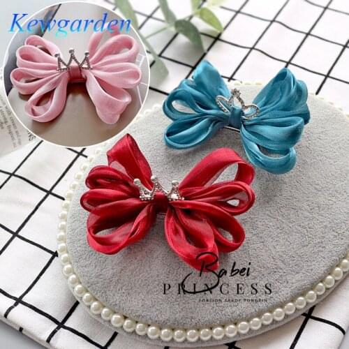 Kewgarden Children hair accessories Girls tiaras crown clips baby hair clips 3Pcs