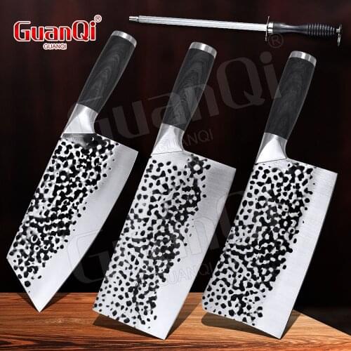 Forged 5Cr15Mov Stainless Steel Chef Knives Wood Handle Meat Cleaver Chopping Knife Kitchen Cutter Tool