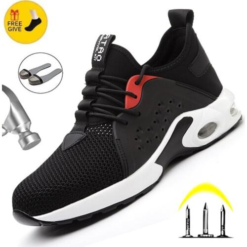 Dropshipping Male Work Boots Safety Steel Toe Shoes Men Work Shoes Sneakers Breathable Men Shoes Indestructible Safety Boots