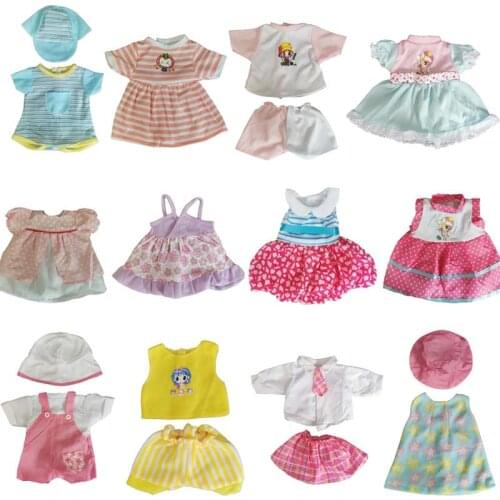Doll Clothes For 13-14 Inch Girls Doll Dress For 35 Cm Born Baby Umbrella Mirror Dolls Accessories 12 Pcs Set Outfit Kids Toys