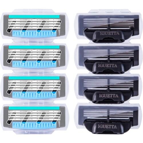 IGUETTA Summer New Manual Shaver Eight-Heads White Ultra-Thin Mens Razor Simple A Portable Razor For Legs And Face When Trip