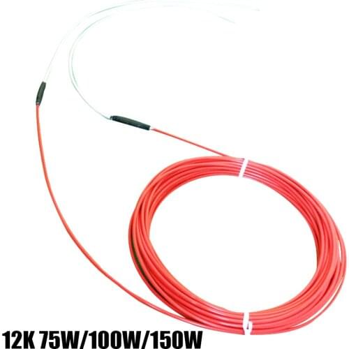 12K 75W 100W 150W Carbon Fiber Heating Wire Heating Cable Telflon Heating Plate Heating Wire Thermostat Silicone Product Line