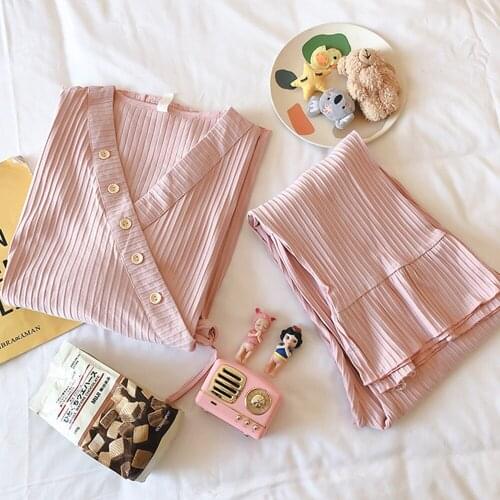 Fdfklak New Pregnant Women Nursing Pajamas Maternity Cotton Home Clothes 2Sets Long Sleeve Breastfeeding Pajamas Pink/Blue