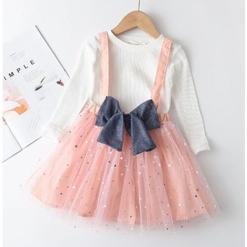 Girls Dress 2021 New Summer Bow Kids Striped Party Dress Floral Vestidos Girls Princess Dresses Costume Children Clothing 3-7T