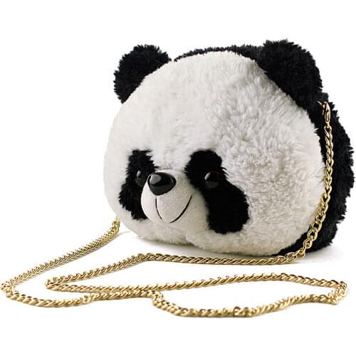 Plush Animal Doll Panda Bag One Shoulder Casual Crossbody Chain Bag a5373