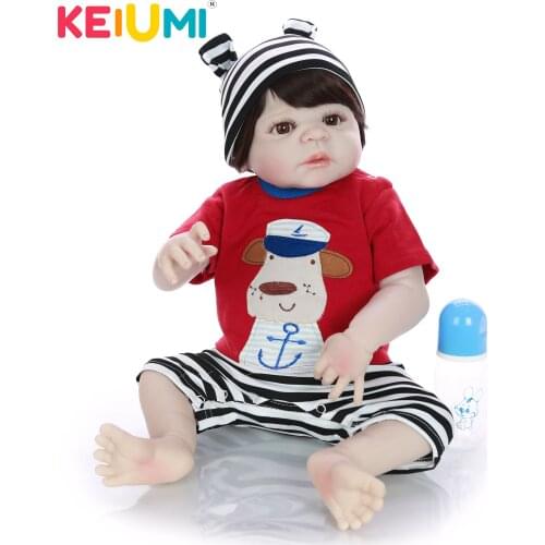 Superior Boy Dolls Reborn 23 Inch Waterproof Realistic Newborn Silicone Vinyl Babies Toy With White Skin Kids Birthday Xmas Gift