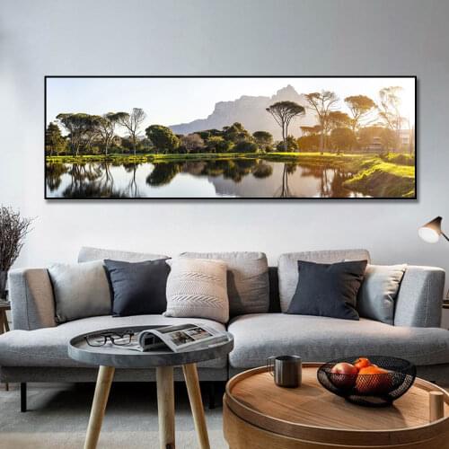 Lakeside Scenery Trees Nordic Landscape Canvas Painting Poster Print Wall Art Picture For Living Room Home Decor Frameless
