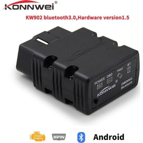 KONWEI KW902 OBD2 Durable Bluetooth Autoscanner Car Tester Car Diagnostic Instrument Trip Computer Code Reader for Android Phone