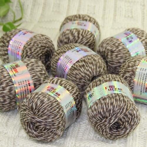 Sale New Luxurious Soft 8Balls x 50gr Mongolian Pure Cashmere Hand Knitting Wool Crochet YarnKhaki Beige Multi 233-630-8