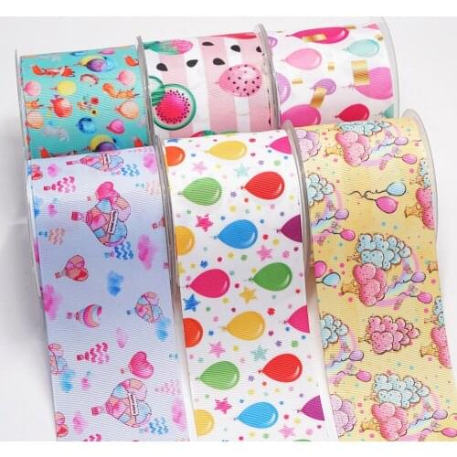 DIY Handmade Materials Printed Grosgrain Ribbon 50 Yard Per Size 52223