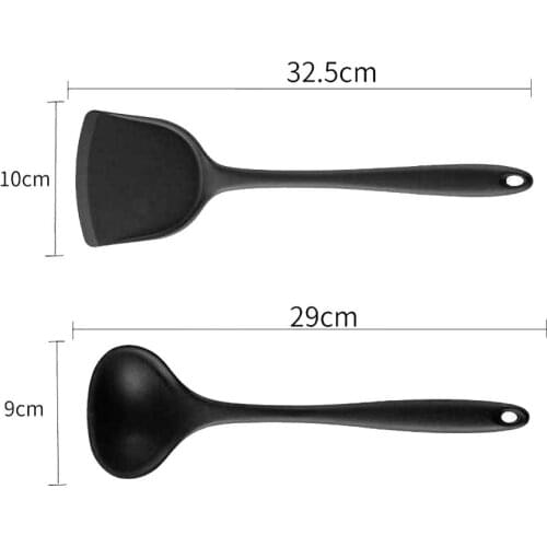 Silicone Cooking Utensil Heat Resistant Spatula Soup Ladle With Long Handle For Home Kitchen