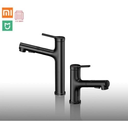 XiaoMi Diiib Bathroom Basin Sink Faucet Pull Rinser Sprayer Gargle Brushing Tap Black Kitchen Faucet From Youpin