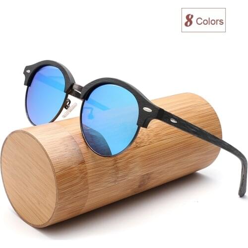 Acetate Polarized Sunglasses UV400 Brand Design Wood Plain Sun Glasses For Men and Women with case BT4246