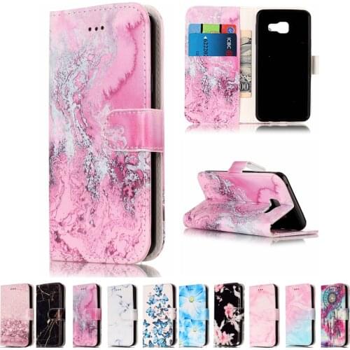 Sunjolly Marble Flip Leather Phone Case Stand Card Slot Wallet Cover Soft Back coque funda capa for Samsung Galaxy A5 2016 A510F