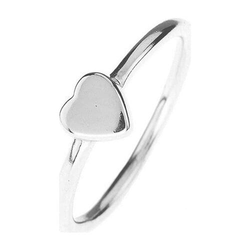 DARK DIAMOND-Mini heart ring in 925 sterling silver. Comfortable jewel for daily use