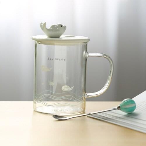 Creative Glass Cup Cute Dolphin Coffee Water Juice Tea Milk Mugs Best Gifts for Christmas Birthday Sister Home Office Glasses