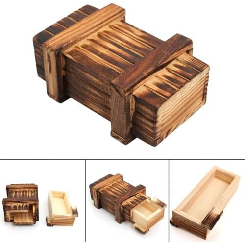 Hot Selling Magic Compartment Wooden Puzzle Box With Secret Drawer Baby Brain Teaser Educational Toys for Children Kids Gift