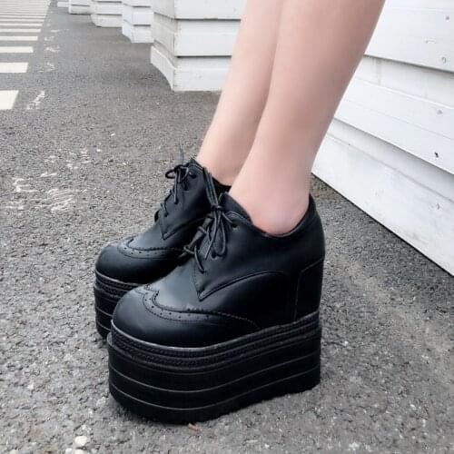 Girl 14 cm Height Increasing Booties Ladies High Platform Ankle Boots Women 2019 Fashion High Wedges Shoes Woman