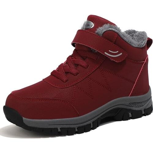 Winter Womens Sport Shoes Hiking Climbing Boots Men Warm Plush Snow Boots Womens Low Boot Comfortable High Quality Size 35-45