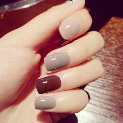 24Pcs Press on Nails Pure Color Fake Nails Nail Art Sexy Women Short False Nail Full Cover Artificial Nails Tips Faux Ongles -27