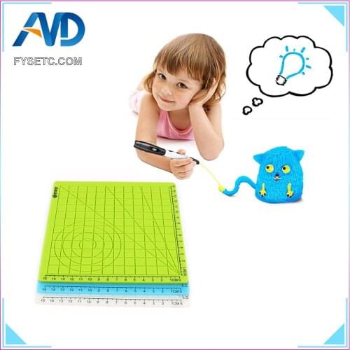 4pcs 3D Printer Part Multi-Purpose 3D Design Silicone Mat Basic Template Child Gift +10M PLA Filament 1.75mm For 3D Printer Pens