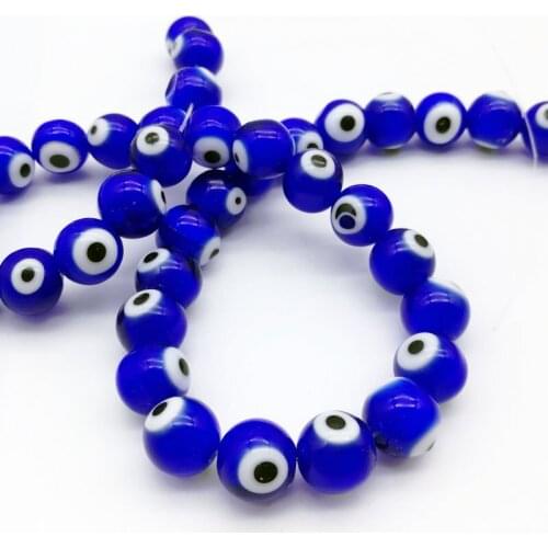 5 strand Round round blue eye Lampwork murano glass beads 10 mm hot