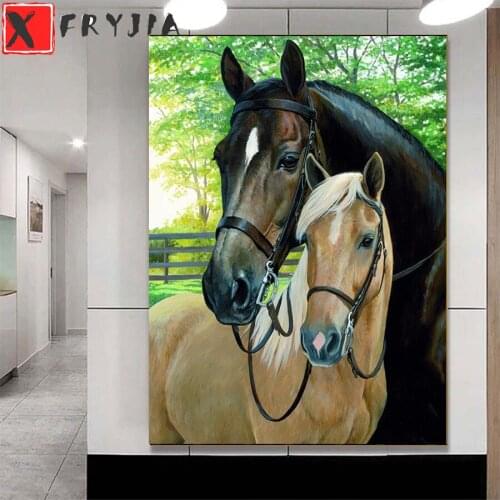 5D DIY Diamond Embroidery Mother Horses Lover full round Square Rhinestone Sets Full Diamond Painting Cross Stitch Needleworks