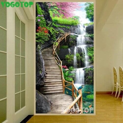 Diamond Painting 5d Waterfall Handmade Needlework Home Decor Diamond Mosaic Scenery Cross Stitch Rhinestones Full Kit YY4915