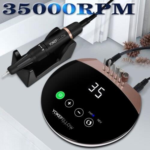 New Design 35000RPM Electric Nail Drill Machine Touch Switch Acrylic Nail Gel Polish Mill Nail Art Manicure Machine Nail Sander