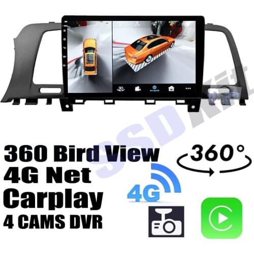 Car Audio Navigation GPS Carplay DVR 360 Birdview Around 4G Android System For Nissan Murano Z51 2009~2014